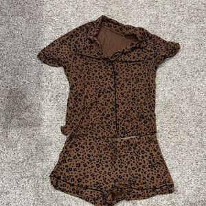 Women’s Auden Cheetah Print Pajama Set – Size Large
